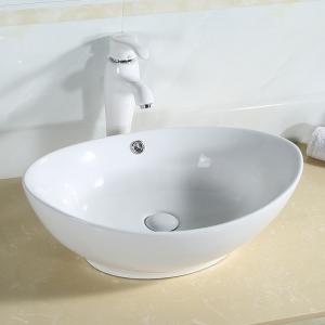 Resistant To Heat Counter Top Bathroom Sink Chipping Scratch Wash Basin Oval Shape