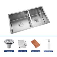 China 1.2mm Thickness Brushed Stainless Steel Undermount Sink For Kitchen on sale