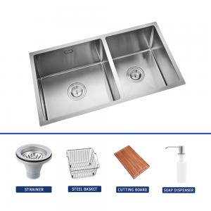 1.2mm Thickness Brushed Stainless Steel Undermount Sink For Kitchen