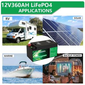 12V 360Ah 280AH LiFePO4 Battery Pack 12.8V 4608Wh Rechargeable RV Car Battery 4000+ Deep Cycles