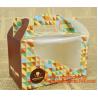 decorative personalized paper cake boxes, Custom artpaper handle cake box with