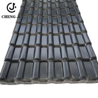 China Black PVC Roof Tile Bamboo Joint Waterproof Resinvilla Tile Glazed Roofing Tile on sale