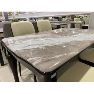 True Color Artificial Marble Dining Table , No Deformation Solid Wood Dining Table
