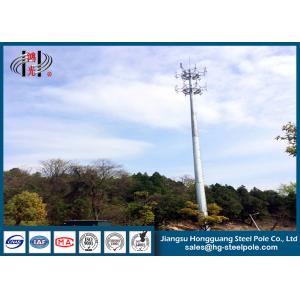 China Telecommunication Monopole Towers Outter Climbing Rung Two Platforms wholesale