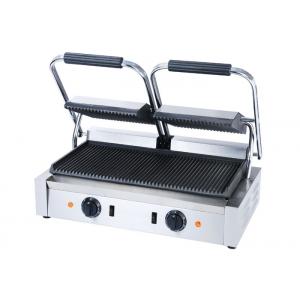 Stainless Steel Contact Griller Single / Double Heads Sandwich Grill Machine