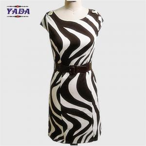Fashion zebra-stripe brand casual dresses latest dress designs pictures for young lady
