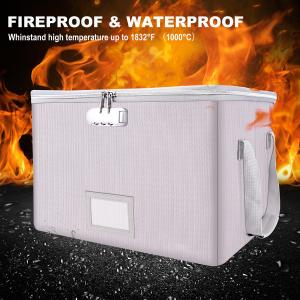 Foldable Fireproof Document Organizer Office Storage Fire Safe File Box With Lid 400g UL94