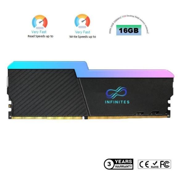                    High Capacity RAM 16GB DDR 4 3200 Computer RAM 16 GB DDR4 with RGB Light             