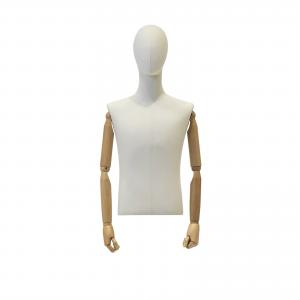 Male Half Body Thickened Wrap Body Mannequin with Natural Body Curves in Fashion Stores