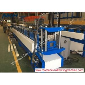 China Rectangular Gutter Roll Forming Machine PLC Control With Fastener Fixing supplier