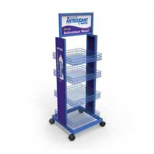 China Hot Selling Supermarket Water Bottle Display Shelves Metal Wire Display Racks With Customized Logo supplier