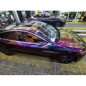 Heatproof Stretchable Glossy Purple Car Wrap , Weatherproof Chrome Rainbow Vinyl