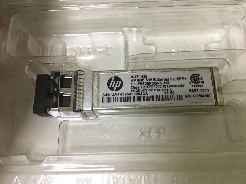 China B-series ópticas FC SFP+ del interruptor del módulo 8Gb del transmisor-receptor de HP FTLF8528P3BNV-H2 HP supplier