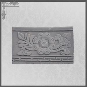 Chinese Clay Material Grey Roof Ridge Tile Flower Pattern For Roof Top