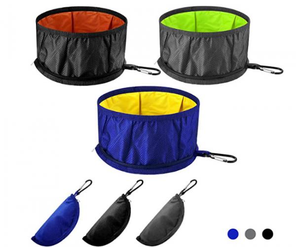 Collapsible Dog Travel Bowls Portable Pet Water Bowls With Zipper