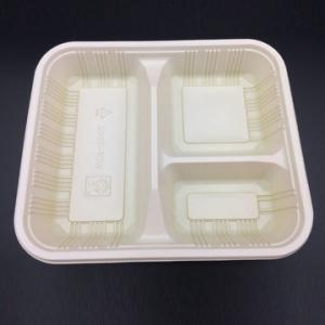 China 3 Compartment Plastic Packaging Box Food Tray Take Away Salad Food Container Tray Plastic Disposable Food Container supplier