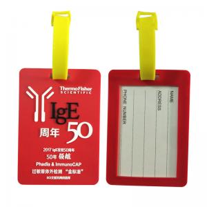 China Anniversary Souvenir Soft PVC Luggage Tag Travel Bag Labels Baggage Handbag ID Tag Suitcase Tag Name Card Holder supplier