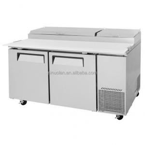 High Quality Two Three Doors Stainless Steel Refrigerated Pizza Prep Table For Pizzas Sandwiches Bar