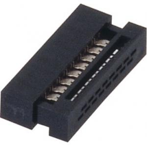 China WCON 1.27mm IDC socket  Connector 16 Pin PBT black  30%GF UL94V-0  ROHS supplier