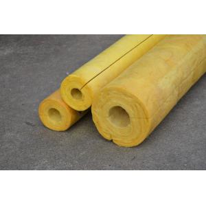 High Temp Glass Wool Pipe Insulation , Yellow Glasswool Pipe Cover