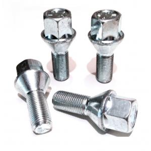 China Solid Zinc Coated Wheel Lug Bolts 17 Mm Hex With 60 Degree Taper Seat supplier