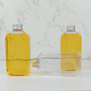 PET 400ml Flat Plastic Bottles With Caps Clear Plastic Jars Juice Milk