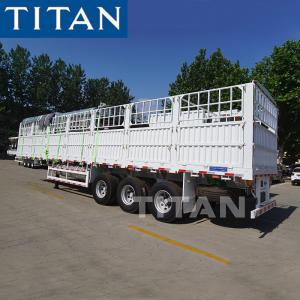 China TITAN Stake Semi Trailer Side Loading Animals Transport Cage Semi Trailer supplier