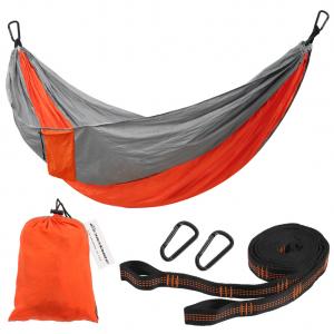 Orange/Blue Camping Hammock/ Portable Hammocks with 2 Tree Straps, Ultra-Light Nylon 440lb Load Outdoor Hammocks