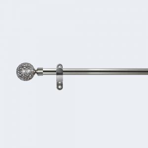 Single Electroplated Curtain Rods Set With Iron Bracket 25MM Finials