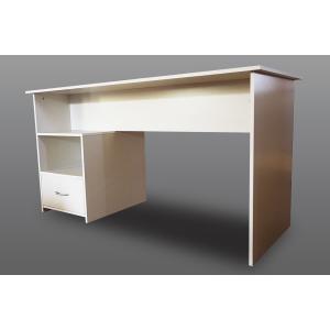 Custom White Office Computer Desk Engineered Wood Study Table With Side Drawer