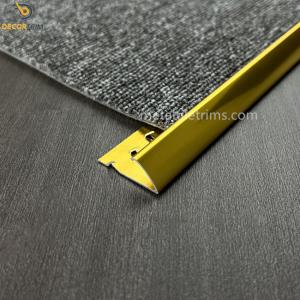 Curved Shape Wood Floor Carpet Transition Strip Shiny Gold Aluminum