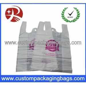 China Color printed Plastic Biodegradable bags with Side gusset vest handle shopping bag supplier
