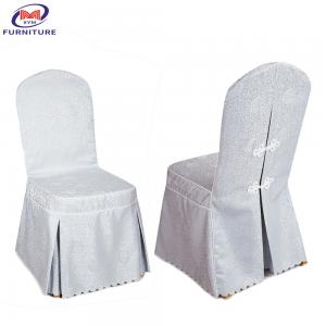 White Long Skirt Hem Chair Slipcover With Portable Buttons Covers And Sashes