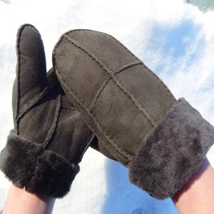 Manufacture customized lamb fur women men mitten lining shearling sheepskin mitten glove