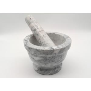 Customized Natural Stone Mashing Bowl Well Designed Nice White With Vein