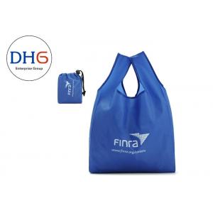 China Utility Blue Polyester Tote Bags Silk Screen Printed 28*40cm Dust Proof Hot Stamping supplier