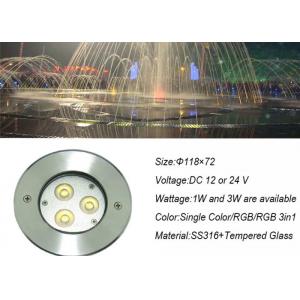 China RGB DMX Outdoor Underwater LED Lights Stainless Steel 3W for Swimming Pool / Pond supplier