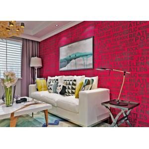 Red Color English Words House Decoration Modern Removable Wallpaper