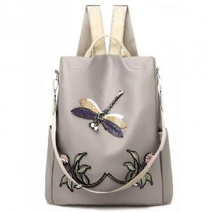 China 3d Embroidery Dragonfly Travel Polyester Womens Fashion Backpack supplier