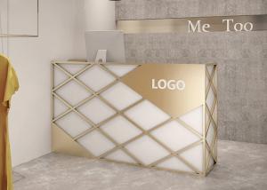 Nordic Style Reception Desk Display Case Custom Logo For Bar