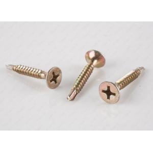 China Bugle Head Self Drilling Drywall Screws For Thick Metal Cr6 Yellow Zinc Plated supplier
