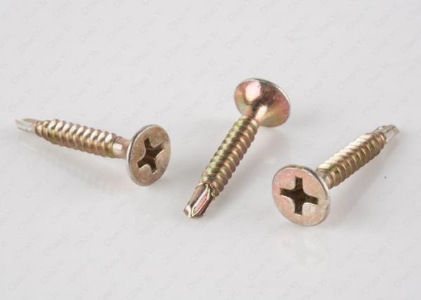 Bugle Head Self Drilling Drywall Screws For Thick Metal Cr6 Yellow Zinc Plated