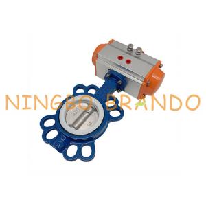 AT075D Pneumatic Actuated Wafer Butterfly Valve DN80 Cast Iron