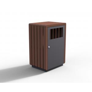 Outdoor Commercial Garbage Bin And Park Rubbish Bin Wood Ashtray Dustbin For Community