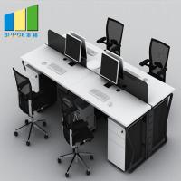 China Fashion Office Furniture Partitions / Office Workstation Table With 1.5mm Thickness Steel Leg on sale