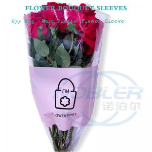 Single Rose Bouquet Wrapping OPP Custom Printed Plastic Flower