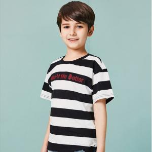 Two-tone Texture T-Shirt Kids' Clothes Short Sleeve Cotton Boys Clothing