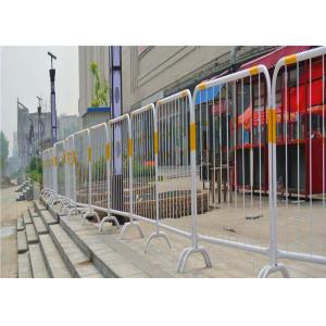 China Flat Feet Bridge Temporary Mesh Fencing Heavy Duty Yellow Powder Coated supplier