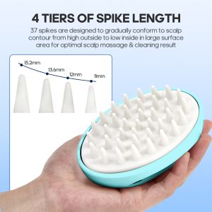 China Blue Easy Clean Scalp Massager With 3 Interchangeable Scrubbers wholesale