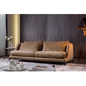 China 2.4m Brown Long Couch Fabric Furniture Big Living Room Sofa supplier